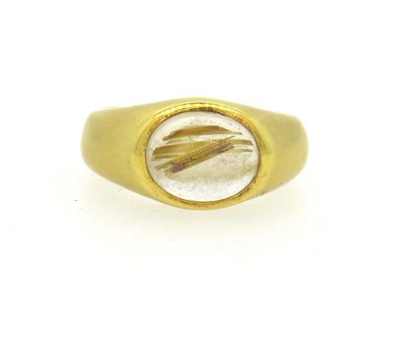 H Stern 18k Gold Rutilated Quartz Ring (1 of 5)