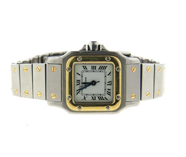 Cartier Santos 18k Gold Steel Watch (1 of 6)