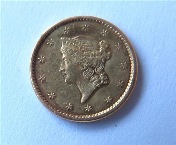 1851 Liberty Head 1 One Dollar Gold US Coin (1 of 2)
