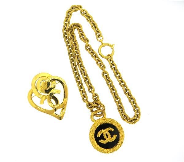 Chanel Costume Gold Tone Necklace Brooch Lot (1 of 5)