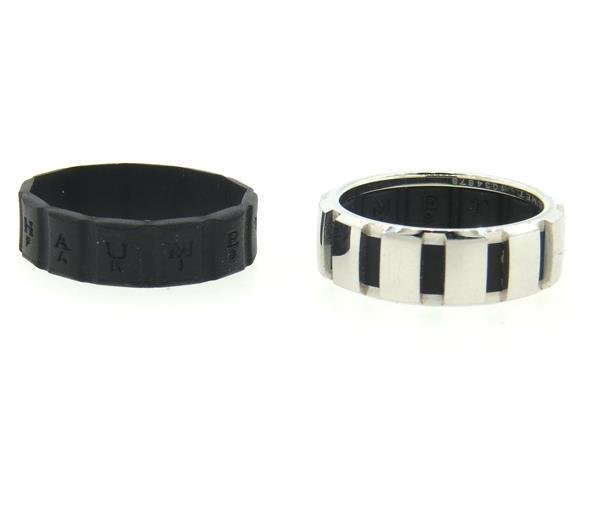 Chaumet 18k Gold Rubber Insert Band Ring (1 of 2)