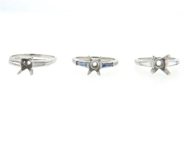 Platinum Diamond Engagement Ring Setting Lot of 3 (1 of 2)