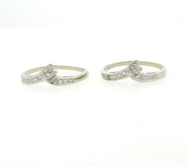 14k Gold Diamond Ring Set of 2 (1 of 3)