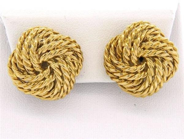 Boucheron 18k Gold Woven Earrings (1 of 4)