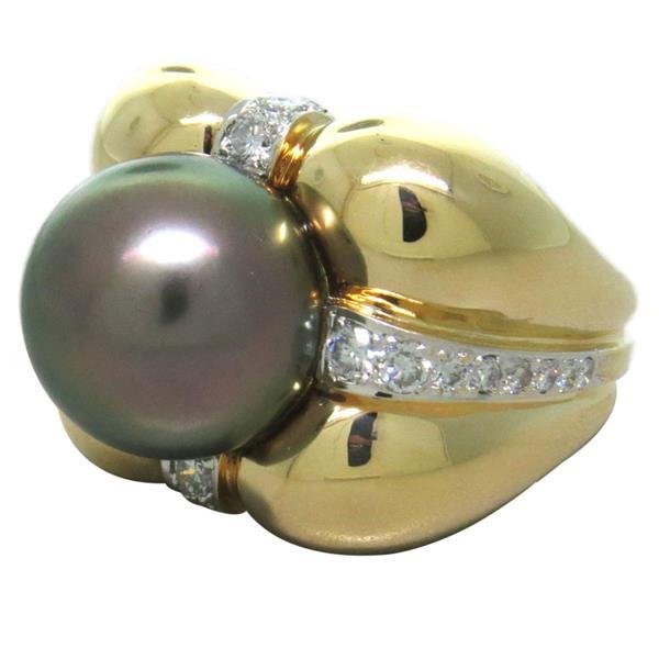 Pearl Diamond 18k Gold Ring (1 of 4)