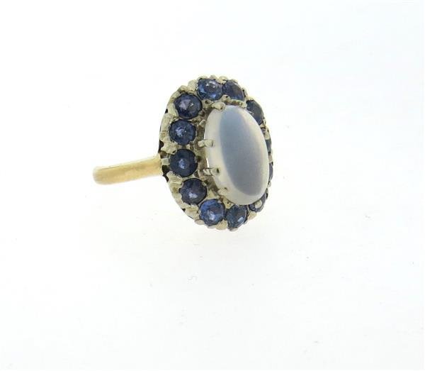 Antique 14k Gold Sapphire Moonstone Ring (1 of 1)