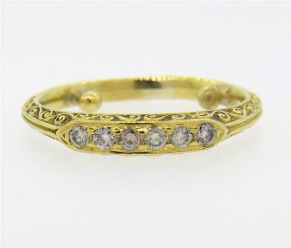 18k Gold Diamond Half Band Ring (1 of 3)