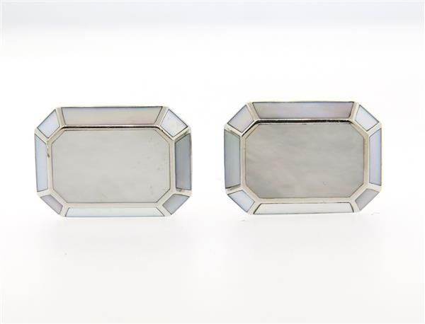 Harry Winston 18K Gold Mother of Pearl Cufflinks (1 of 1)