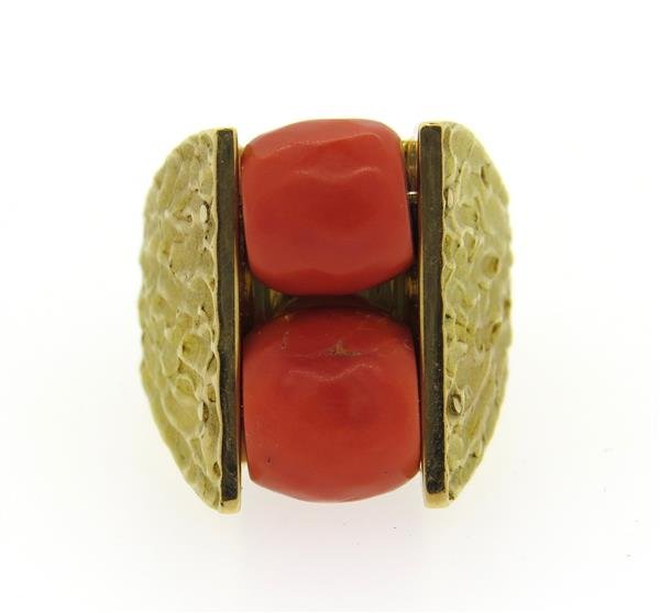 1970s 18K Gold Coral Cocktail Ring (1 of 4)