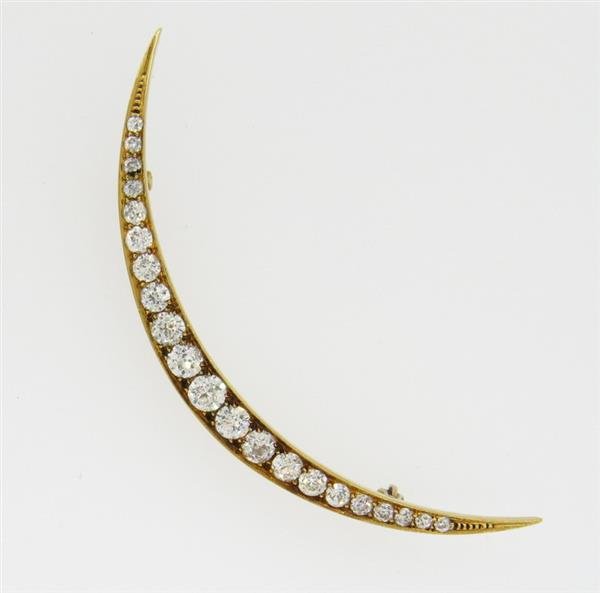 Antique Tiffany & Co Diamond 18k Gold Half Moon (1 of 2)