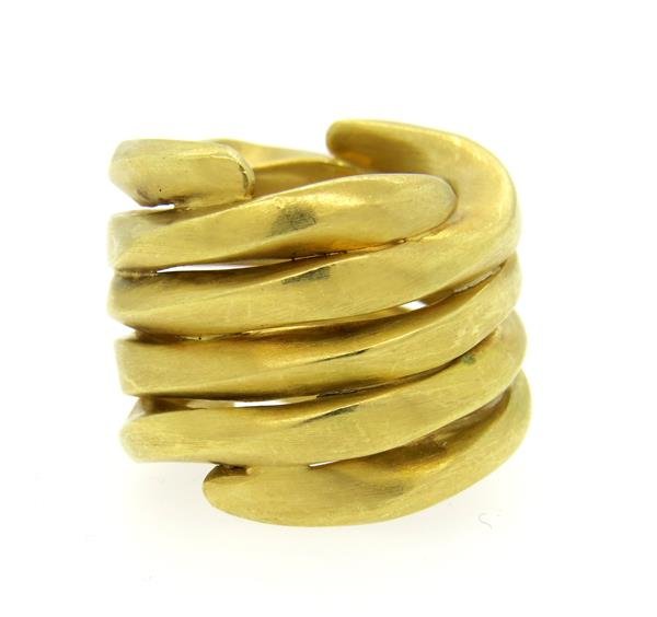 H. Stern 18K Gold Spiral Wide Band Ring (1 of 4)
