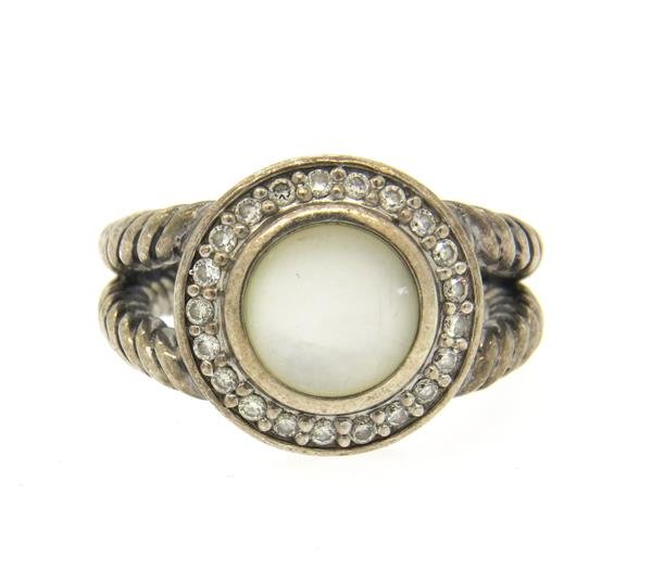 David Yurman Sterling Silver Diamond MOP Cerise Ring (1 of 3)