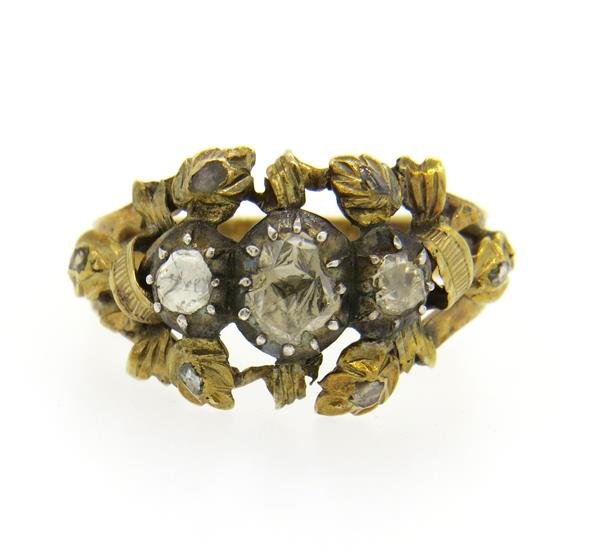 Antique 18K Sterling Silver Diamond Ring (1 of 3)