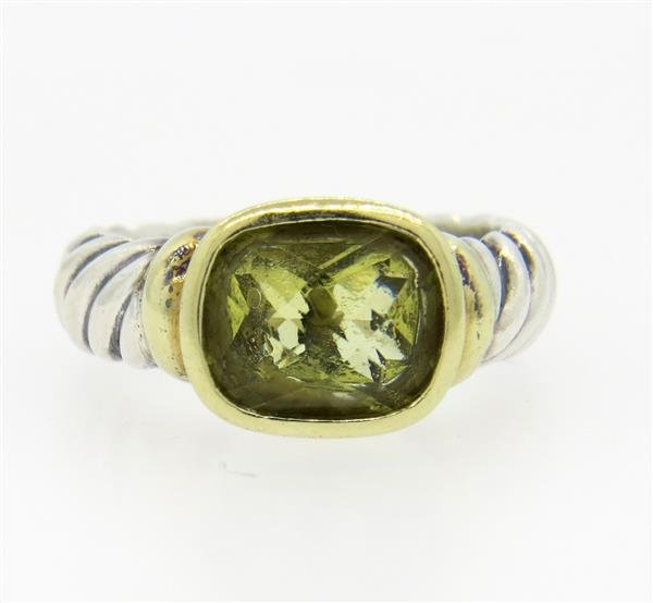 David Yurman 14K Gold Sterling Silver Peridot Ring (1 of 3)