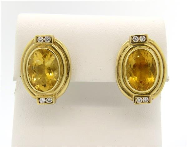 14K Gold Citrine Diamond Earrings (1 of 5)