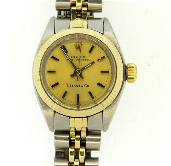 Rolex Tiffany & Co 14k Gold Steel Watch ref 6719 (1 of 4)