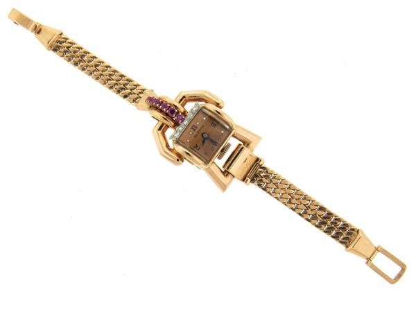 Paul Ditisheim Retro 14k Rose Gold Diamond Lady's (1 of 4)