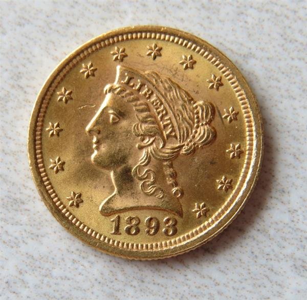 1893 Liberty 2.5 Dollar Gold US Coin (1 of 2)