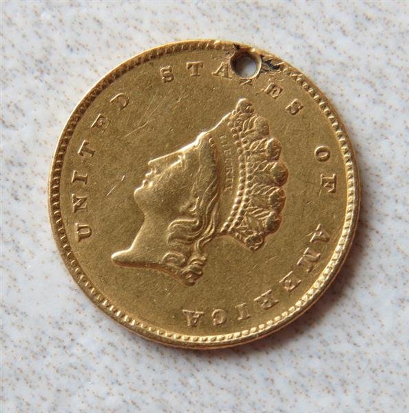 1855 Indian Princess 1 Dollar Gold US Coin (1 of 2)