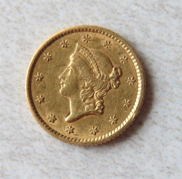 1852 Liberty 1 Dollar Gold US Coin (1 of 2)