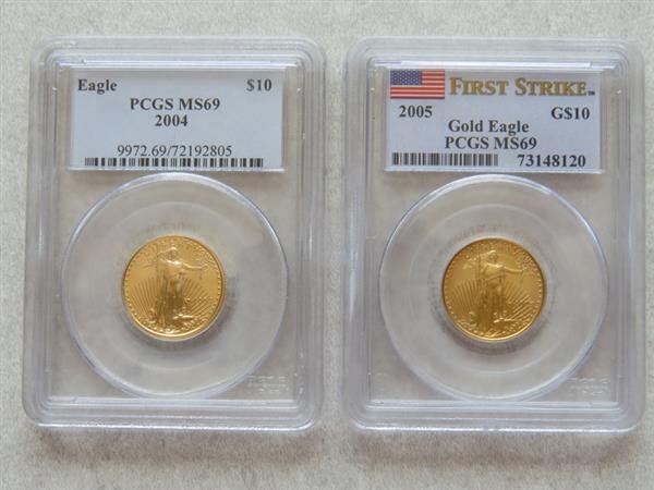 PCGS 2004 2005 10 Dollar Eagle Gold US Coin Lot of 2 (1 of 2)