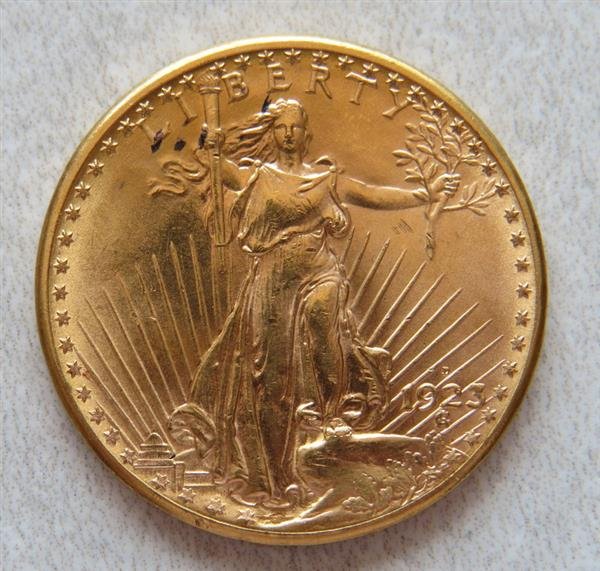 1923 D Saint Gaudens 20 Dollar Double Eagle Gold US (1 of 2)