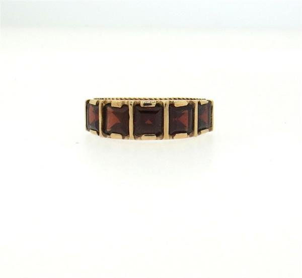 14k Rose Gold Garnet 5 Stone Ring (1 of 3)