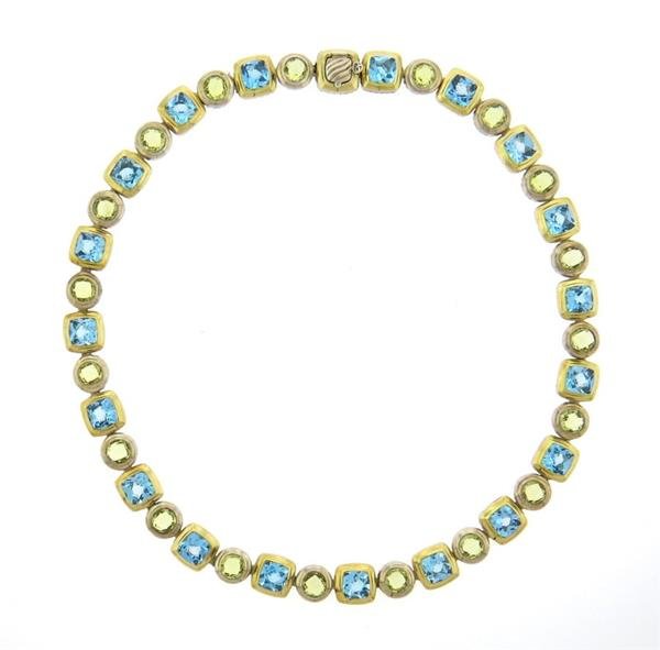 David Yurman 18K Gold Sterling Silver Topaz Peridot (1 of 5)