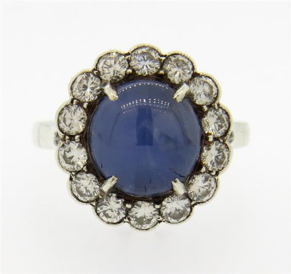 1950s 14K Gold Star Sapphire Diamond Ring (1 of 3)