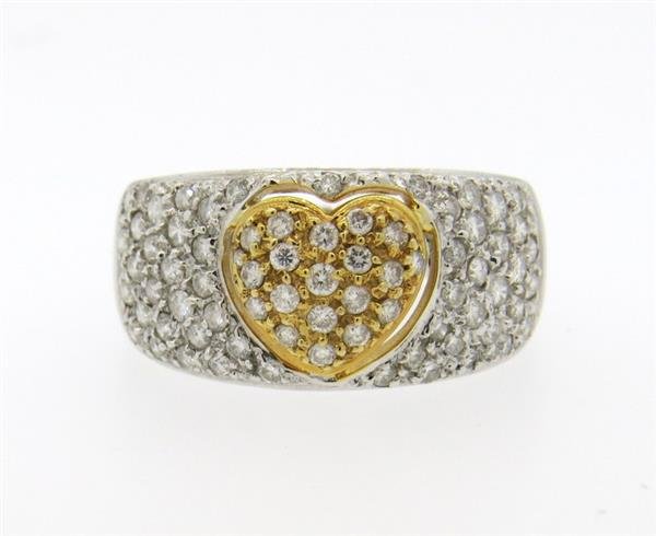 14K Gold Diamond Heart Band Ring (1 of 3)