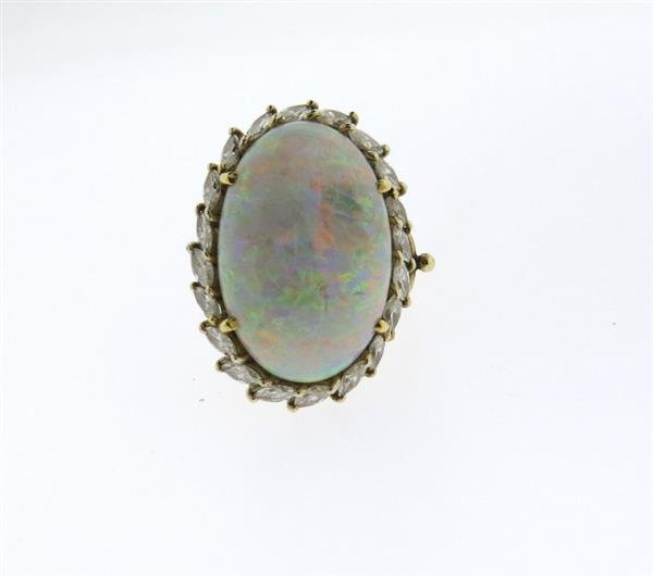18K Gold Opal Diamond Cocktail Ring (1 of 5)