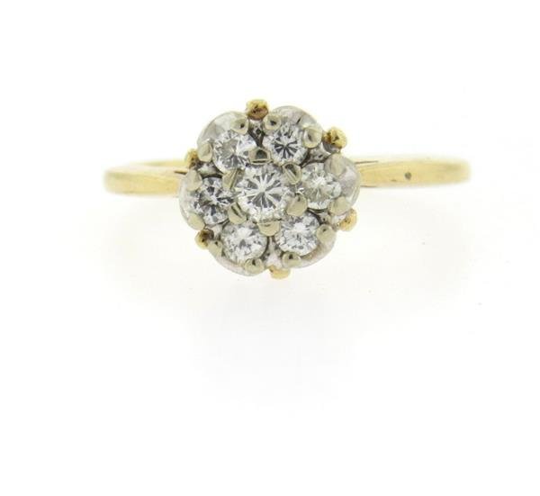 14k Gold Diamond Cluster Ring (1 of 4)