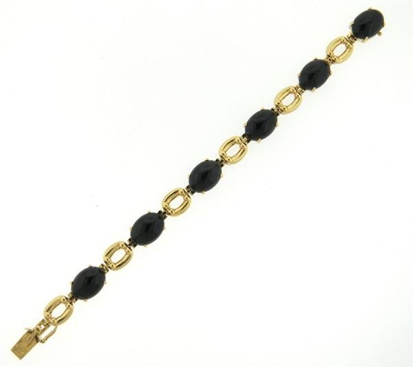 Gumps 14K Gold Black Jade Bracelet (1 of 3)