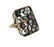Antique 14K Gold Silver Diamond Ruby Emerald Ring - 2