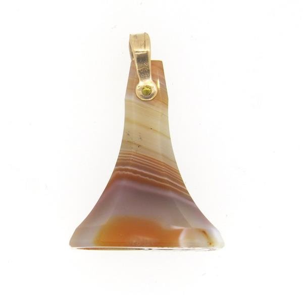 Antique 14K Gold Agate Fob Wax Seal Pendant (1 of 4)