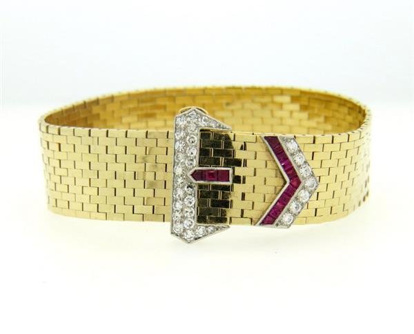 Retro 1940s Tiffany & Co. 14K Gold Diamond Ruby (1 of 6)