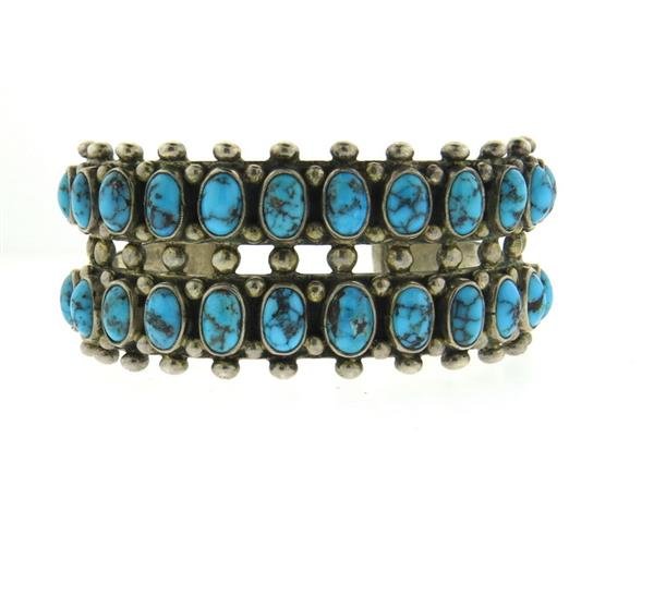 Vintage Sterling Turquoise Cuff Bracelet (1 of 3)