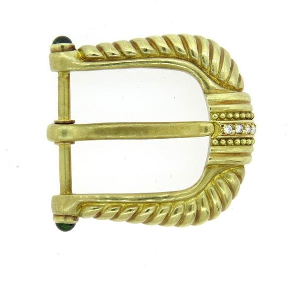 Judith Ripka 18k Gold Diamond Tourmaline Belt Buckle (1 of 6)