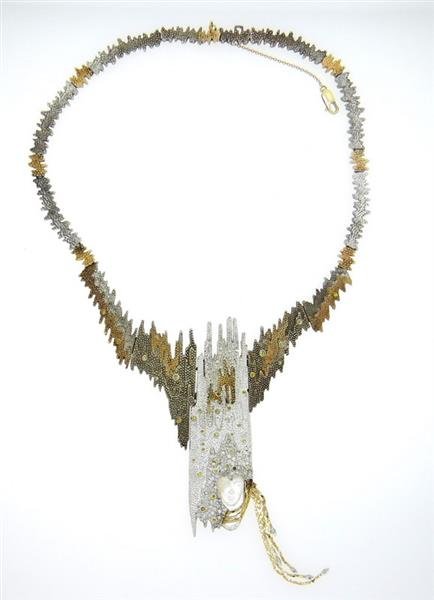 Erte Sophistication  14K Gold Sterling Silver Diamond (1 of 9)