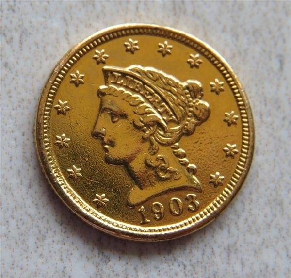 1903 Liberty Head 2.5 Dollar Gold US Coin (1 of 2)