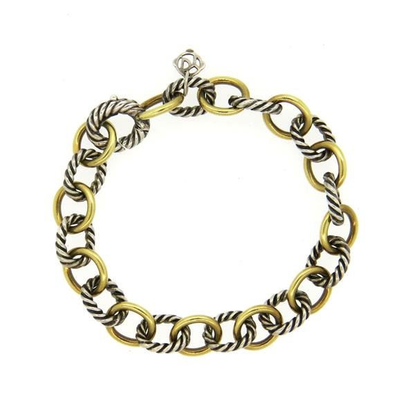 David Yurman Sterling Silver 18K Gold Oval Link Cable (1 of 3)