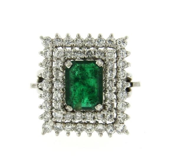 18K Gold Diamond Emerald Cocktail Ring (1 of 4)
