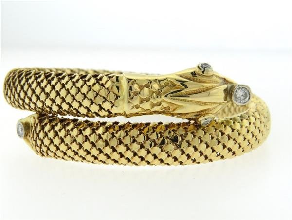18k Gold Diamond Snake Wrap Bracelet (1 of 5)