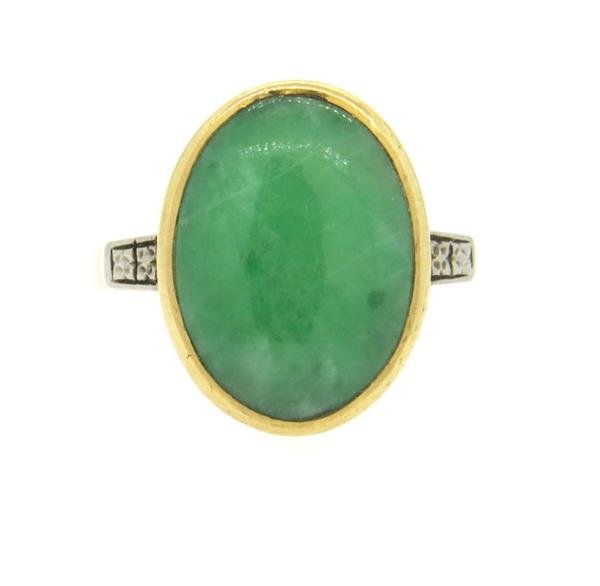 Vintage 14k Gold Jade Ring (1 of 6)