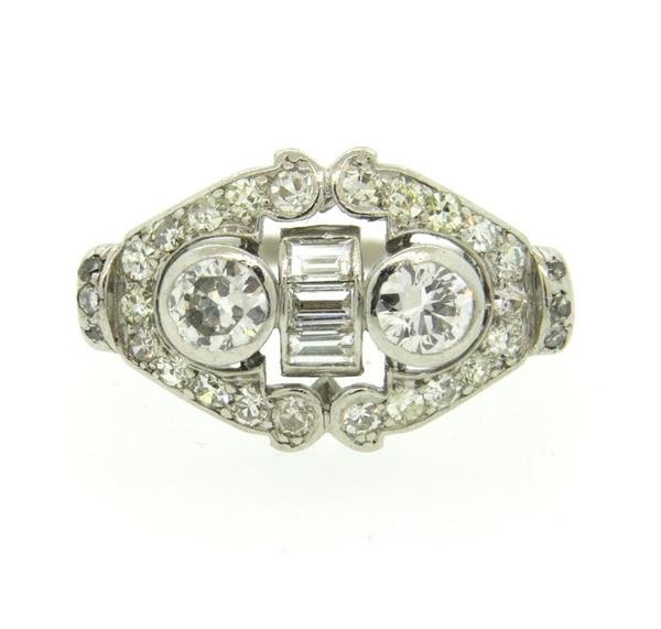 Art Deco Platinum Diamond Ring (1 of 5)