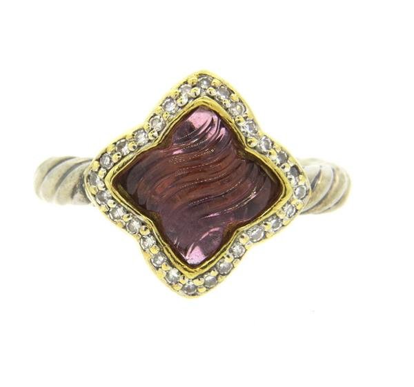 David Yurman Quatrefoil Sterling 18k Gold Tourmaline (1 of 5)