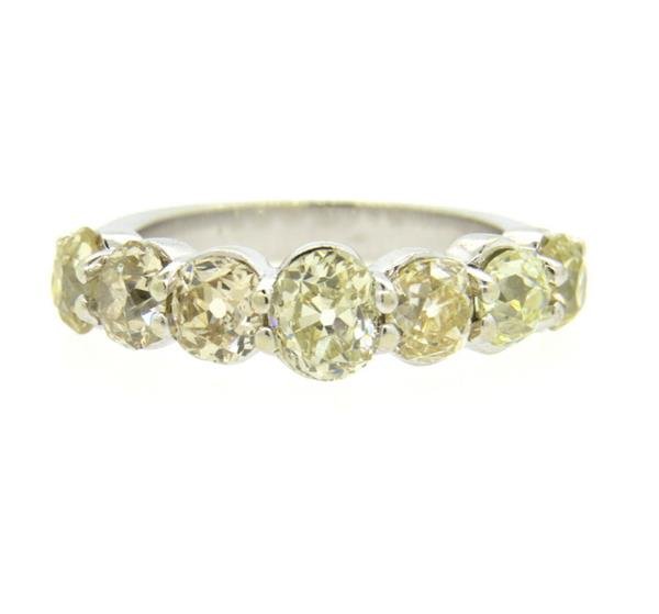 14k Gold Old Mine Cut Diamond 7 Stone Ring (1 of 7)