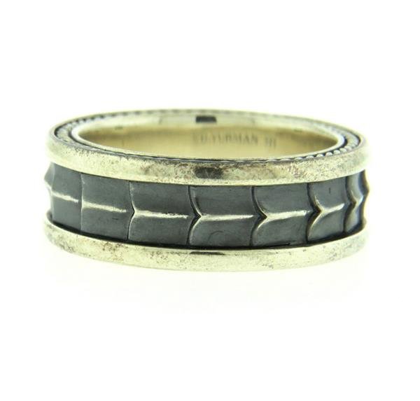 David Yurman Sterling Silver Wide Band Ring (1 of 5)