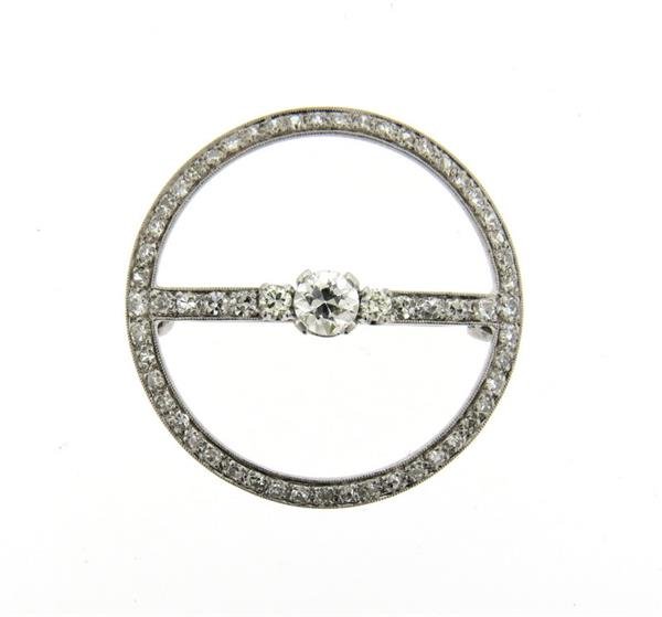 Antique Platinum Diamond Brooch Pin (1 of 3)