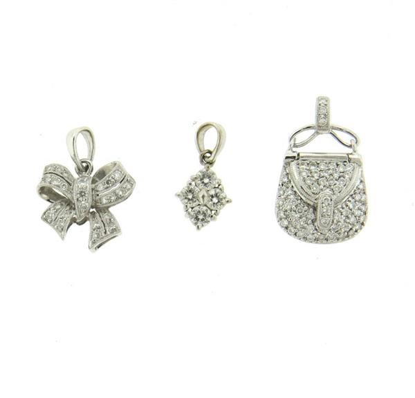 18k Gold Diamond Bow Purse Charm Lot of 3 (1 of 3)